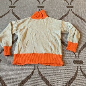Oc order plus Turtleneck Sweater - Cream with Orange Accents